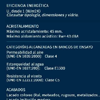 ficha técnica ventanas